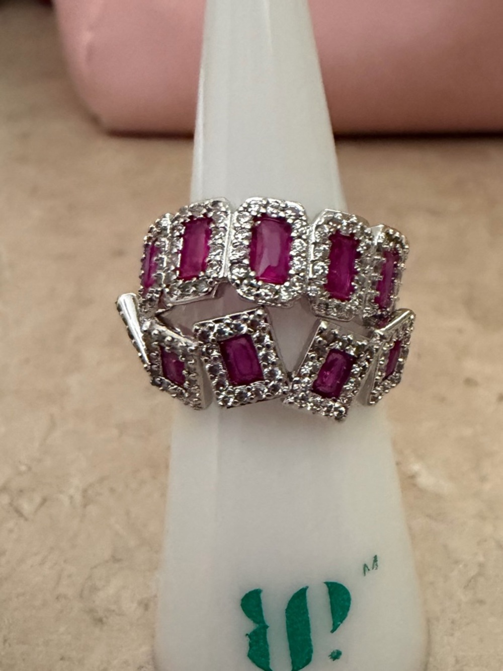 BP July Birthday Size 7 Ring The Ava Set in Rhodium Plating